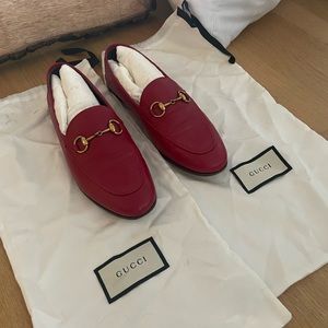 Gucci Brixton Horsebit Loafers in Red Size 36